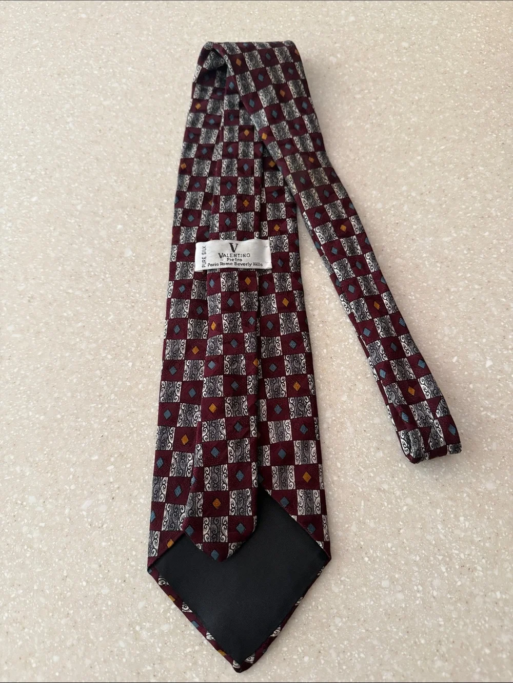 VALENTINO Pietro Pure Silk Neck Tie From Italy
